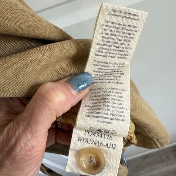 NWT faherty “Arlie” short sleeve shirt dress in Tan. Size M - Picture 8 of 13